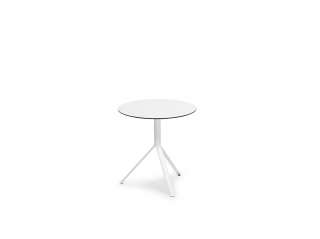 Weishäupl - Trio Bistrotisch rund - HPL weiß - Gestell Edelstahl - Ø 70 cm - indoor