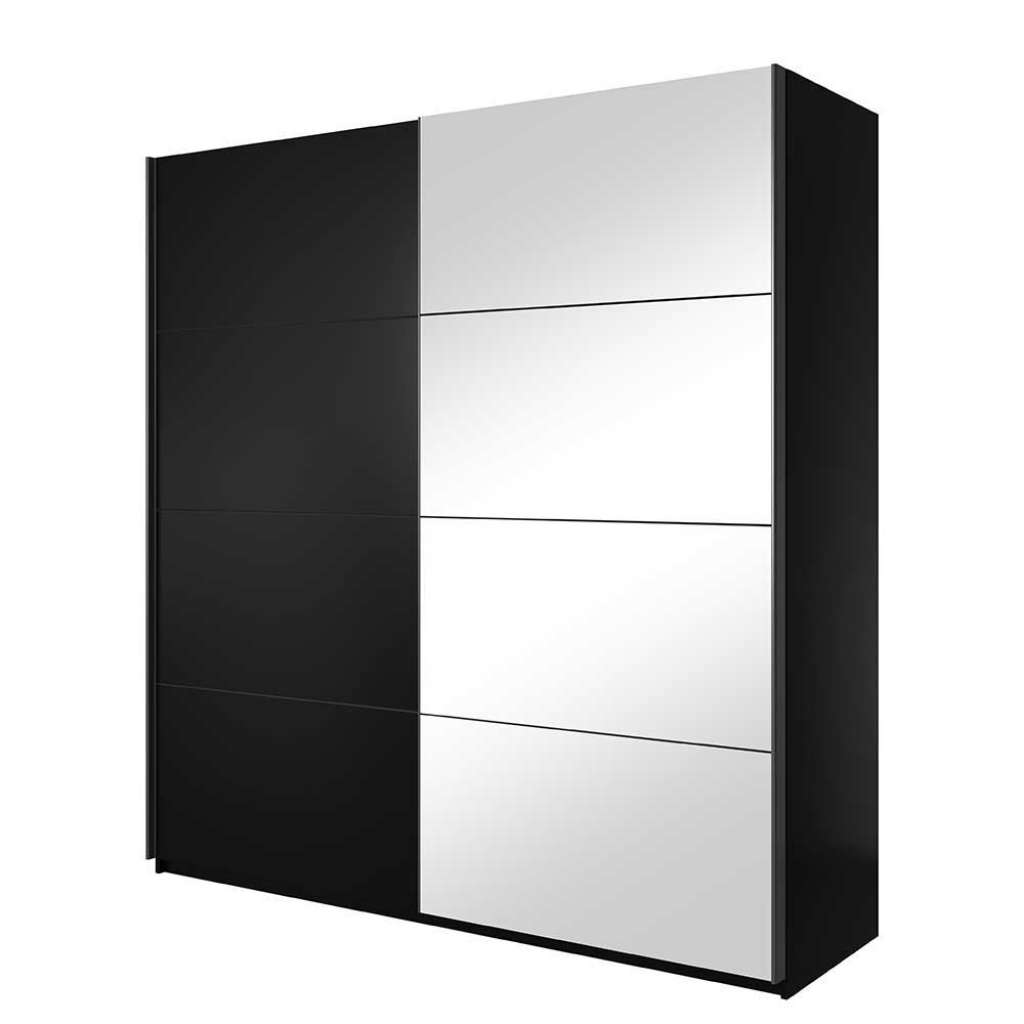 Schwebetürenkleiderschrank in Schwarz Spiege Front
