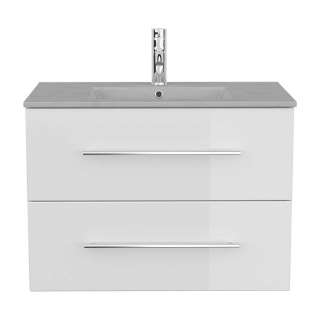 Badezimmerunterschrank mit einem Einlasswaschbecken Made in Germany