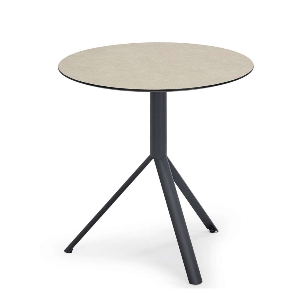 Weishäupl - Trio Bistrotisch rund - HPL beige - Gestell grau metallic - Ø 70 cm - indoor