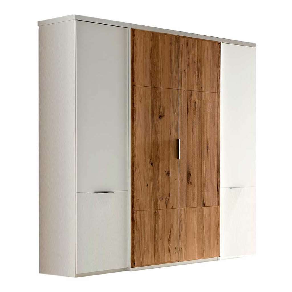 Drehtürenkleiderschrank in modernem Design Asteiche Bianco und Weiß