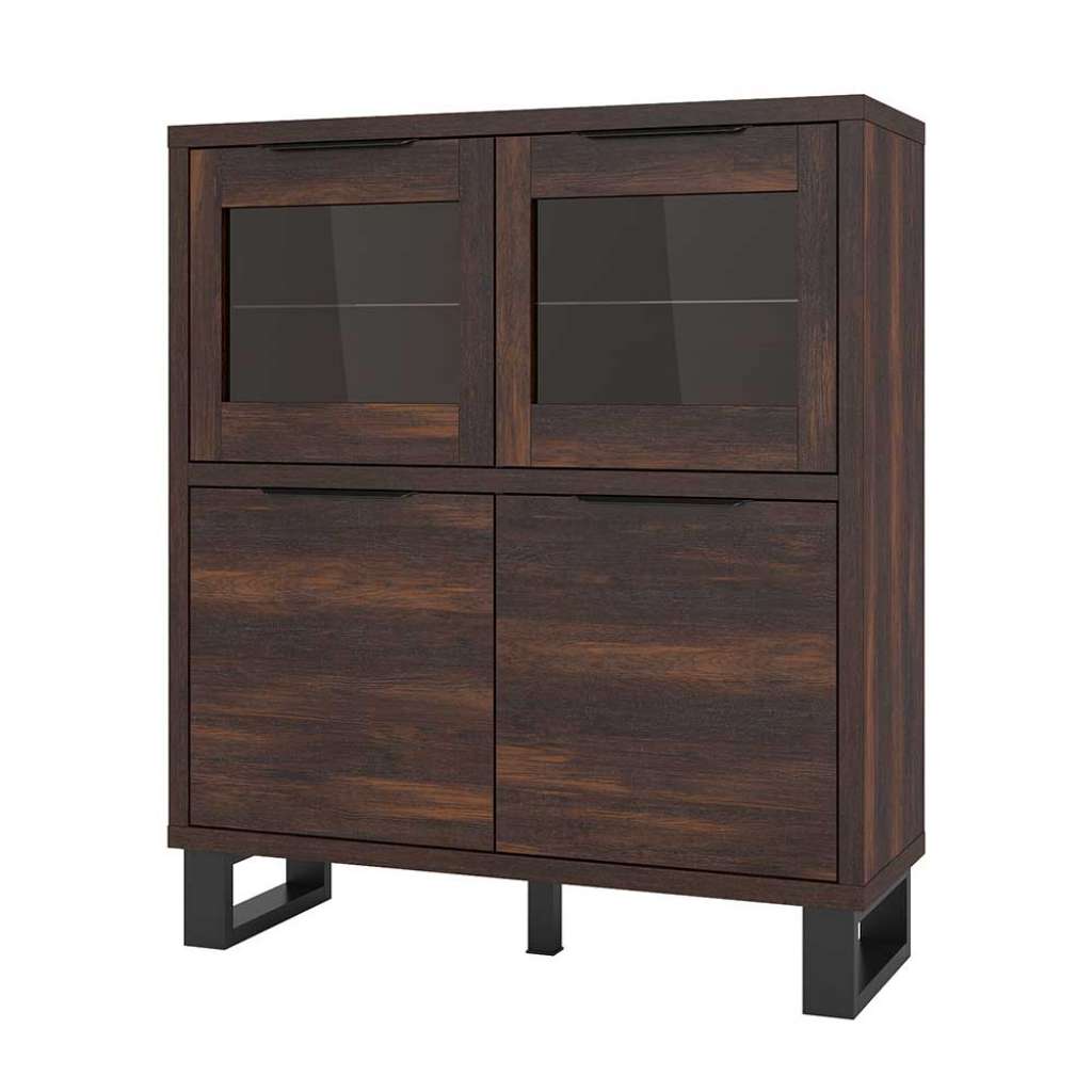 Wohnzimmer Highboard im Industry und Loft Stil Eiche dunkel