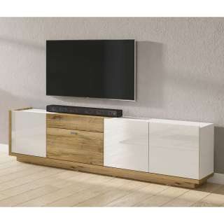 TV Lowboard 220 cm im Skandi Design Klappe - Schublade - Tür