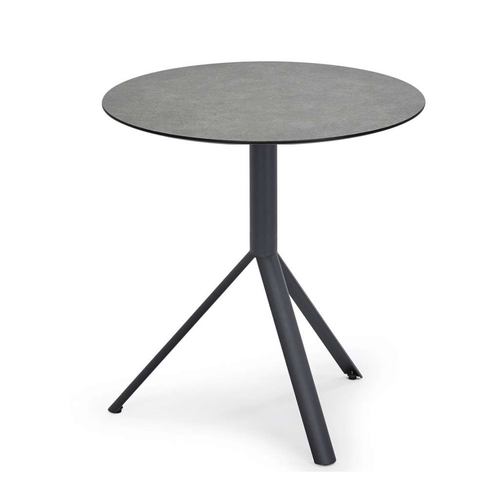 Weishäupl - Trio Bistrotisch rund - HPL steingrau - Gestell grau metallic - Ø 70 cm - indoor