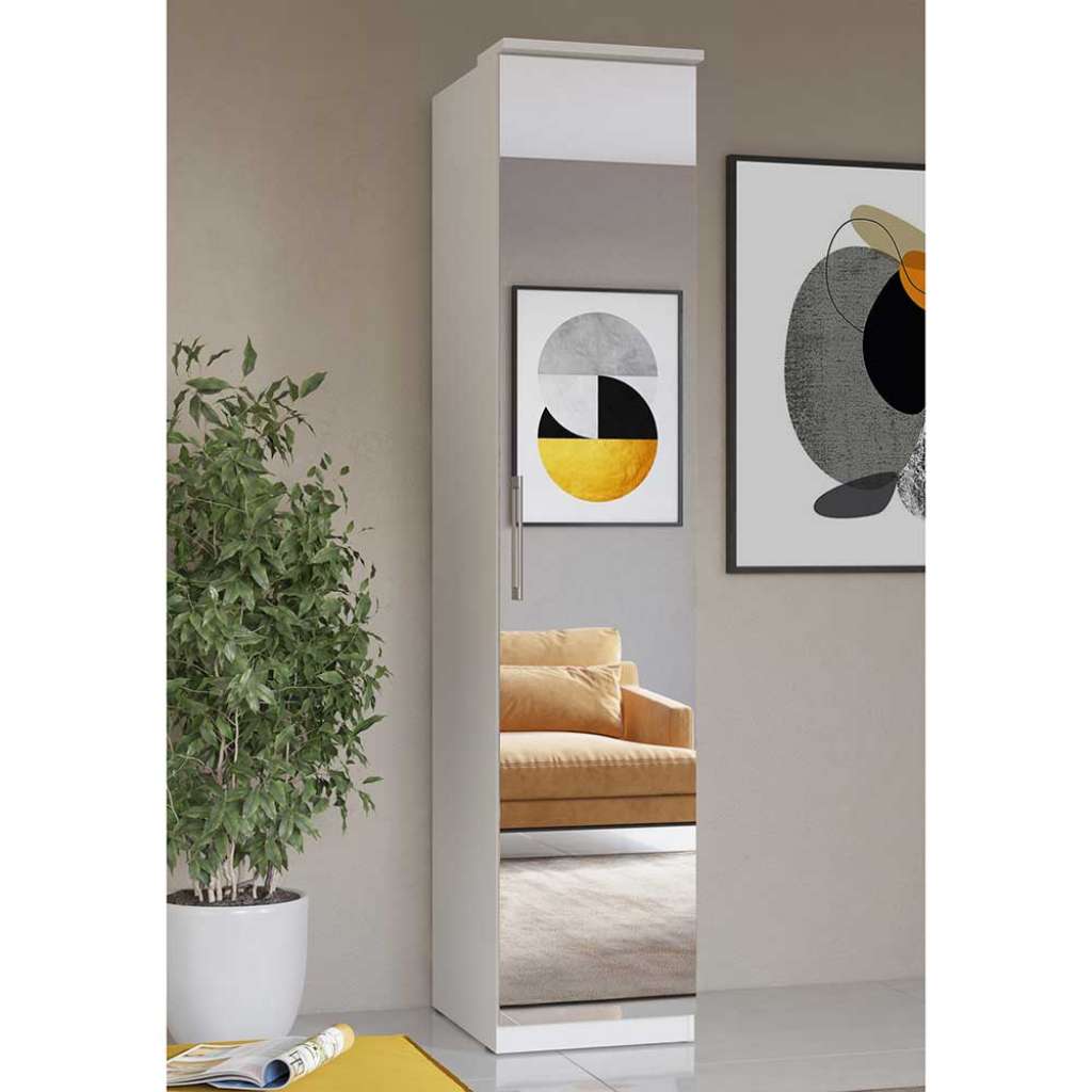Kleiderschrank mit Spiegelfront 216 cm hoch 45 cm breit