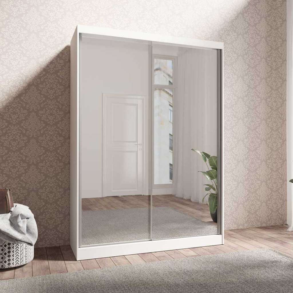 Schwebetürenschrank 150 cm breit 216 cm hoch Spiegel Front