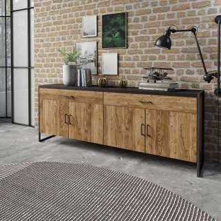 XL Esszimmersideboard im Industrie und Loft Stil Bügelgestell aus Metall