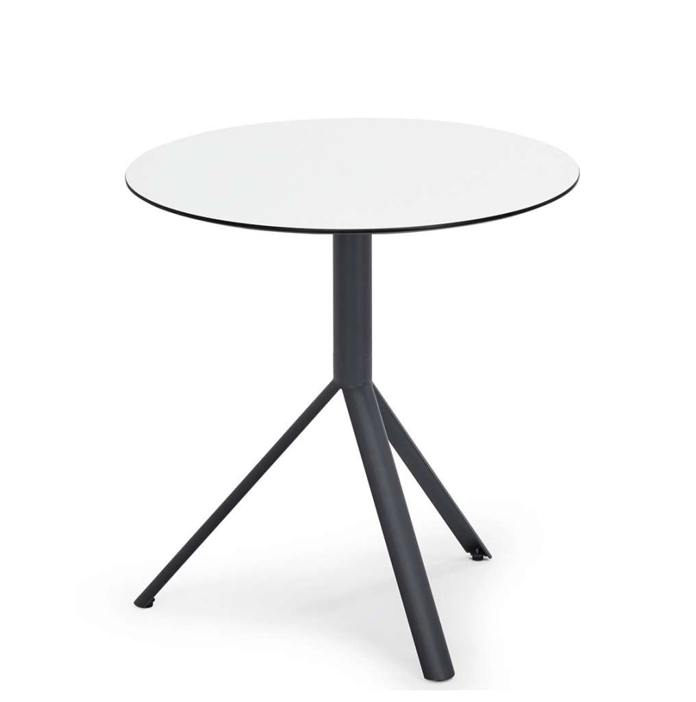 Weishäupl - Trio Bistrotisch rund - HPL weiß - Gestell grau metallic - Ø 70 cm - indoor