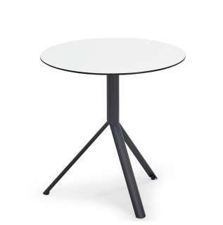 Weishäupl - Trio Bistrotisch rund - HPL weiß - Gestell grau metallic - Ø 70 cm - indoor