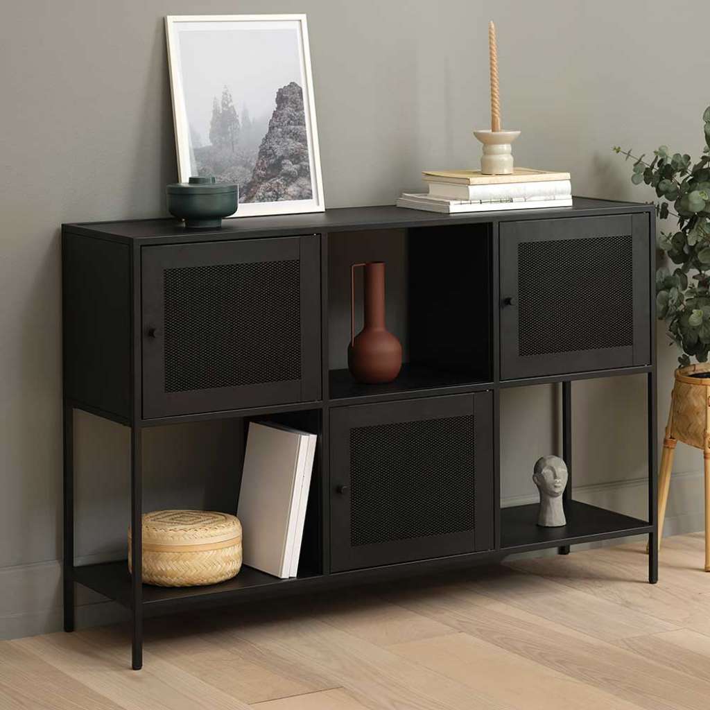 Industriestil Esszimmerregal in Schwarz Metall