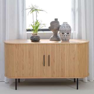 Schiebetüren Sideboard im Skandi Design Vierfußgestell aus Metall