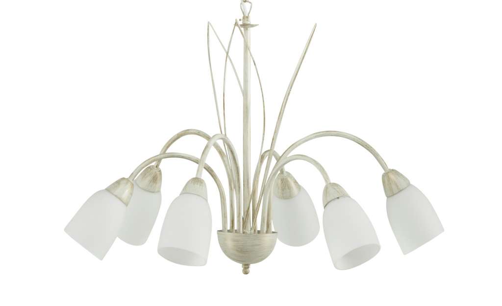 Kronleuchter, 6-flammig, Elfenbein-goldfarben ¦ beige Ø: 70 Lampen & Leuchten > Innenleuchten > Pendelleuchten - Höffner