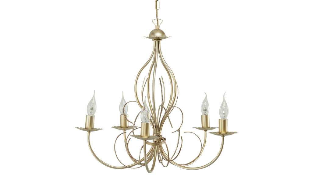 Kronleuchter, 5-flammig, gold-kupferfarben ¦ gold Ø: 68 Lampen & Leuchten > Innenleuchten > Pendelleuchten - Höffner