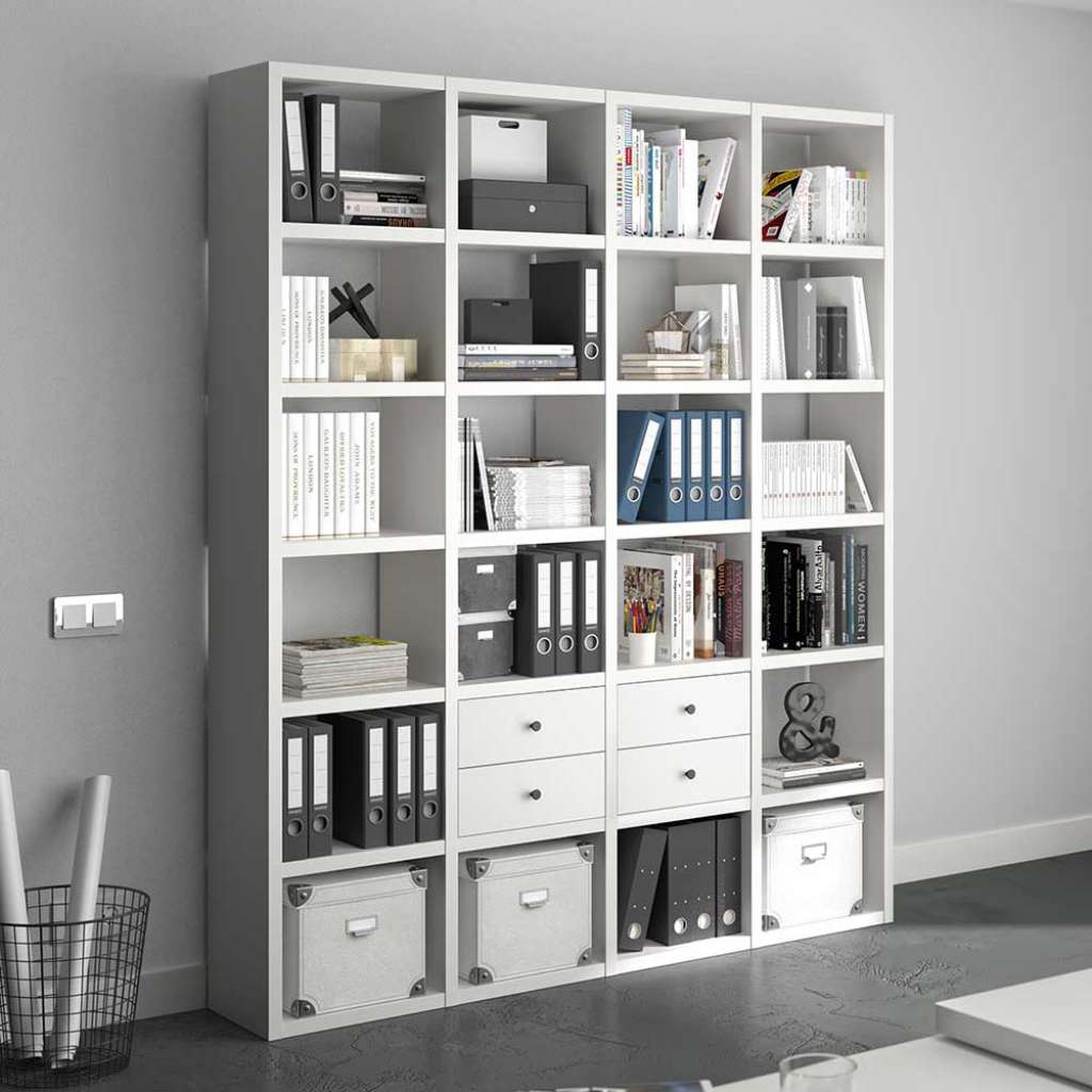 Premium Regalwand mit vier Schubladen modernem Design