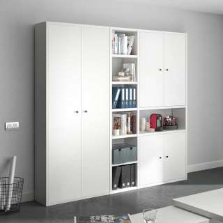 Regal Akten Arbeitszimmer in Weiß 222 cm hoch 231 cm breit