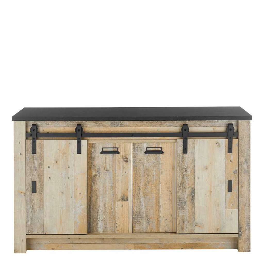 Küchen Unterschrank im Landhausstil Dreh- und Schiebetüren