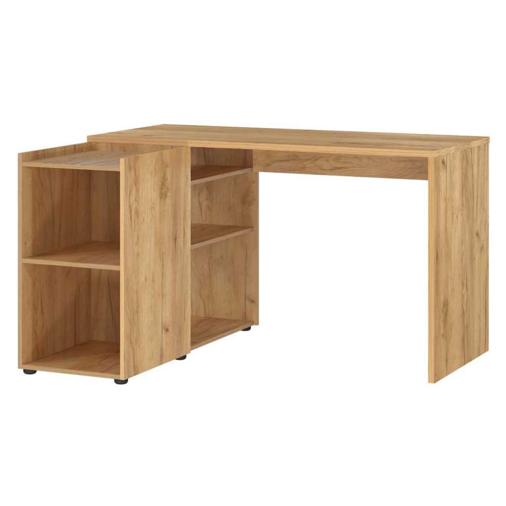Büroschreibtisch mit Regal in Wildeichefarben Made in Germany