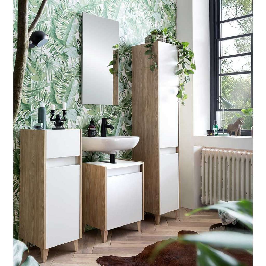 Helle Badmöbel in modernem Design Made in Germany (vierteilig)