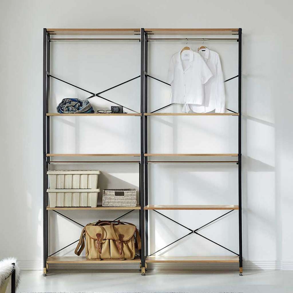 Modernes Garderoben Regal im Industrie und Loft Stil 210 cm hoch