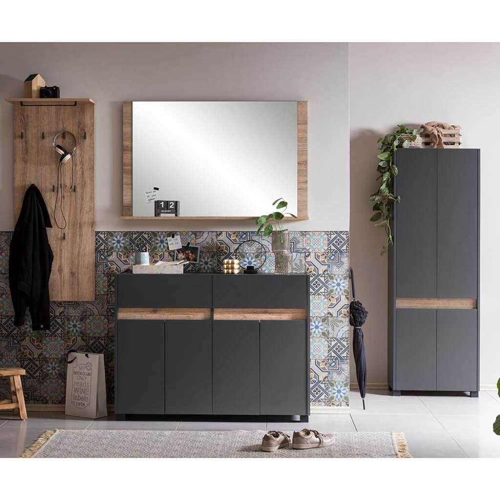 Garderobenkombination in Wildeichefarben Anthrazit (vierteilig)