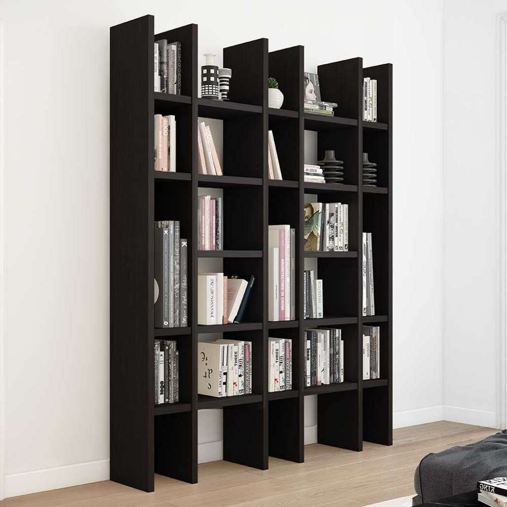 Esszimmer Regal für Bücher in Schwarzbraun Made in Germany