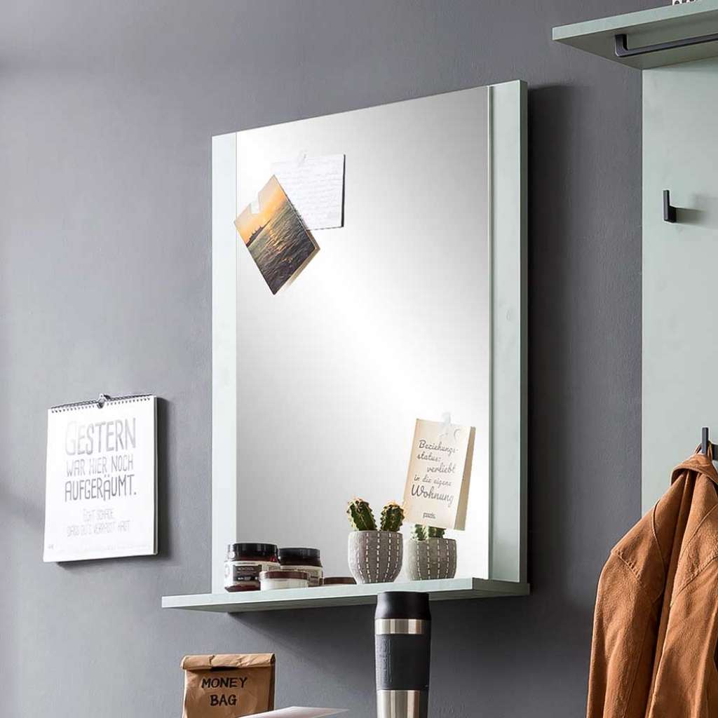 Garderobenspiegel mit Ablage in Graugrün Skandi Design