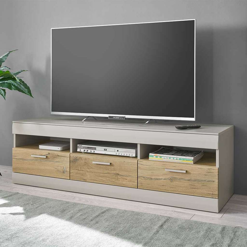 Unterschrank Fernseher in Hellgrau Zinneichefarben