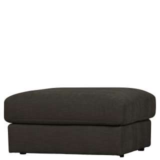 Beistellhocker für Sofa in Anthrazit Bezug aus Webstoff