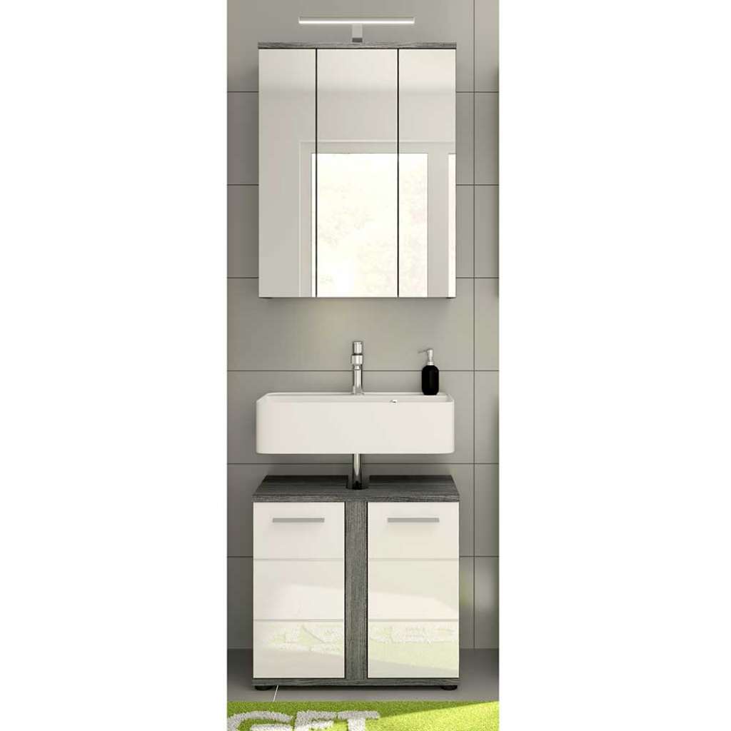 Waschplatz Set mit Spiegelschrank ohne Waschbecken (zweiteilig)