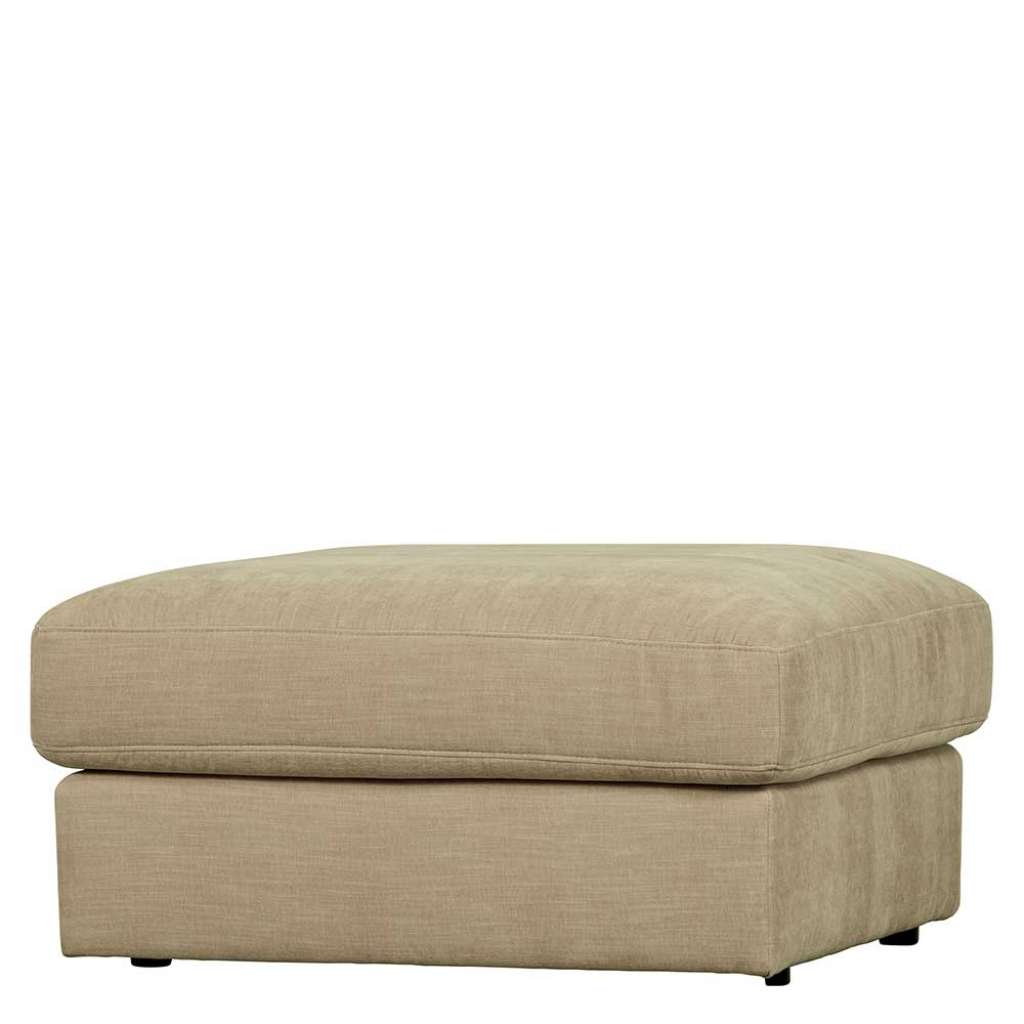 Polsterhocker für Couch in Beige Webstoff 44 cm Sitzhöhe