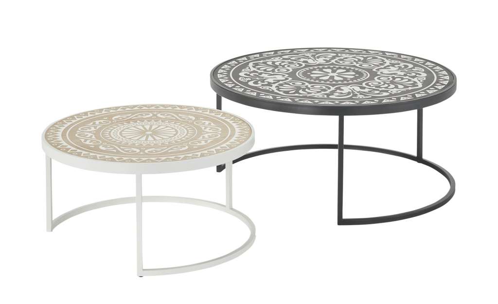 Couchtisch 2er-Set  Fiorale ¦ schwarz Ø: 80 Tische > Couchtische > Couchtische rund - Höffner