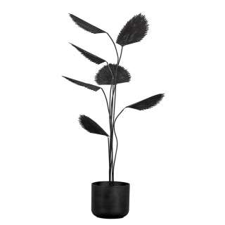 Metallpflanze Kunstpflanze in Schwarz 141 cm hoch - 50 cm breit
