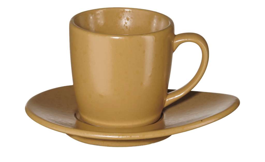 Espressotasse mit Unterteller  Cuba Ocra ¦ gelb ¦ Steinzeug Ø: 5.5 Geschirr > Tassen - Höffner