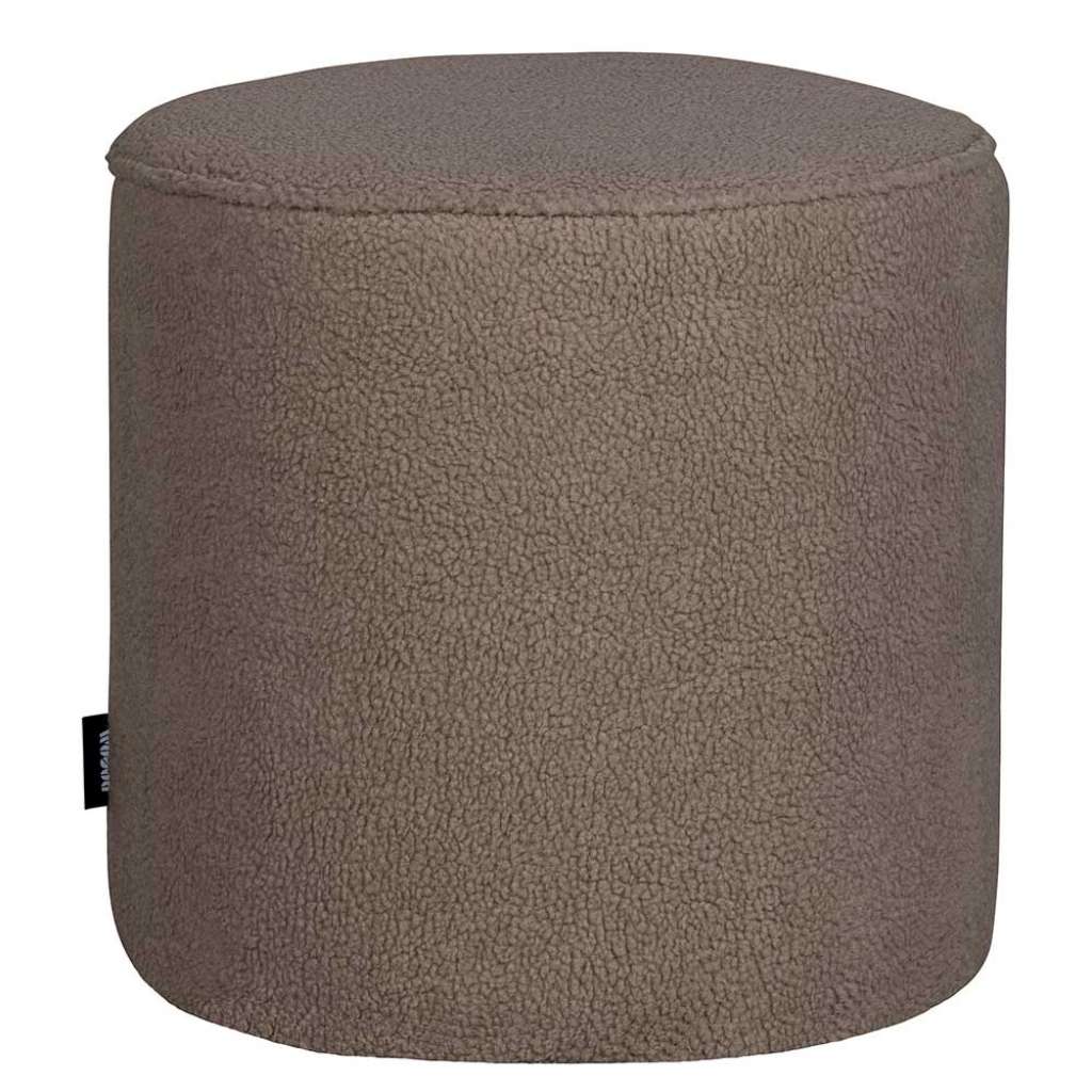 Runder Webplüsch Pouf in Schlammfarben 46 cm Durchmesser