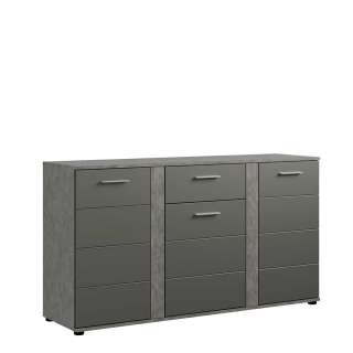 Graues Esszimmersideboard mit einer Schublade drei Drehtüren
