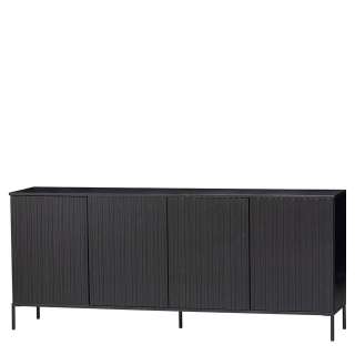 Schwarzes Esszimmersideboard im Skandi Design Vierfußgestell aus Metall