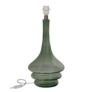 Tischlampe Lampenfuß in Oliv Grün mundgeblasenem Glas