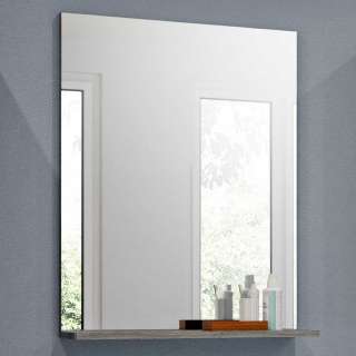 Badspiegel für die Wandmontage Ablage Holzoptik Rauchgrau