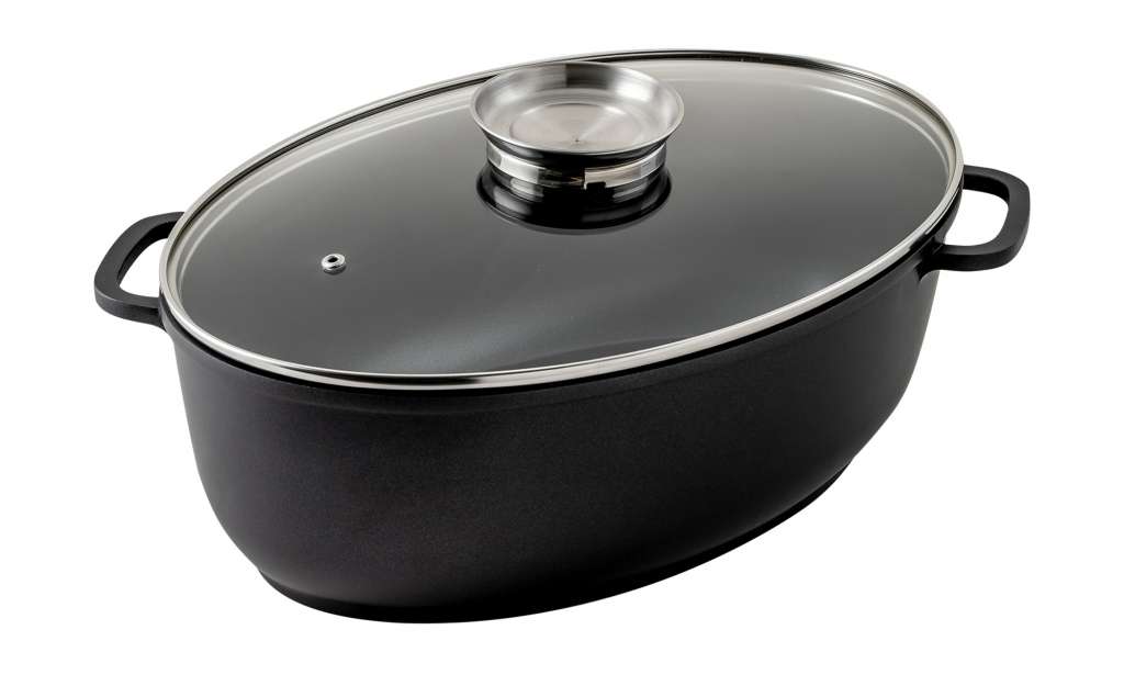 KHG Aromabräter aus Aluguss, 38cm ¦ schwarz ¦ Aluminium-Guss Töpfe & Pfannen & Zubehör > Töpfe > Bräter - Höffner