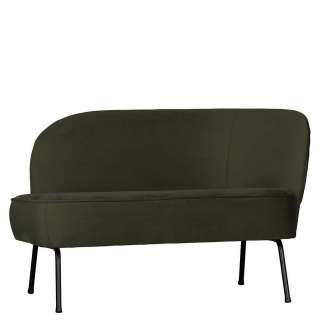 Retro Lounge Sofa in Dunkelgrün Samt 110 cm breit