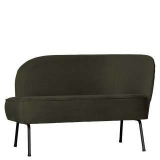 Retro Lounge Sofa in Dunkelgrün Samt 110 cm breit