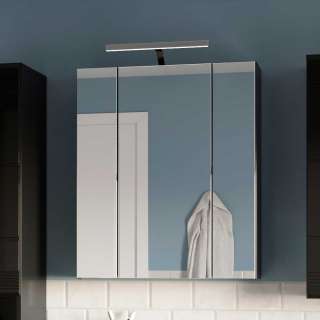 Badezimmer Spiegelschrank in Schwarz 3 türig