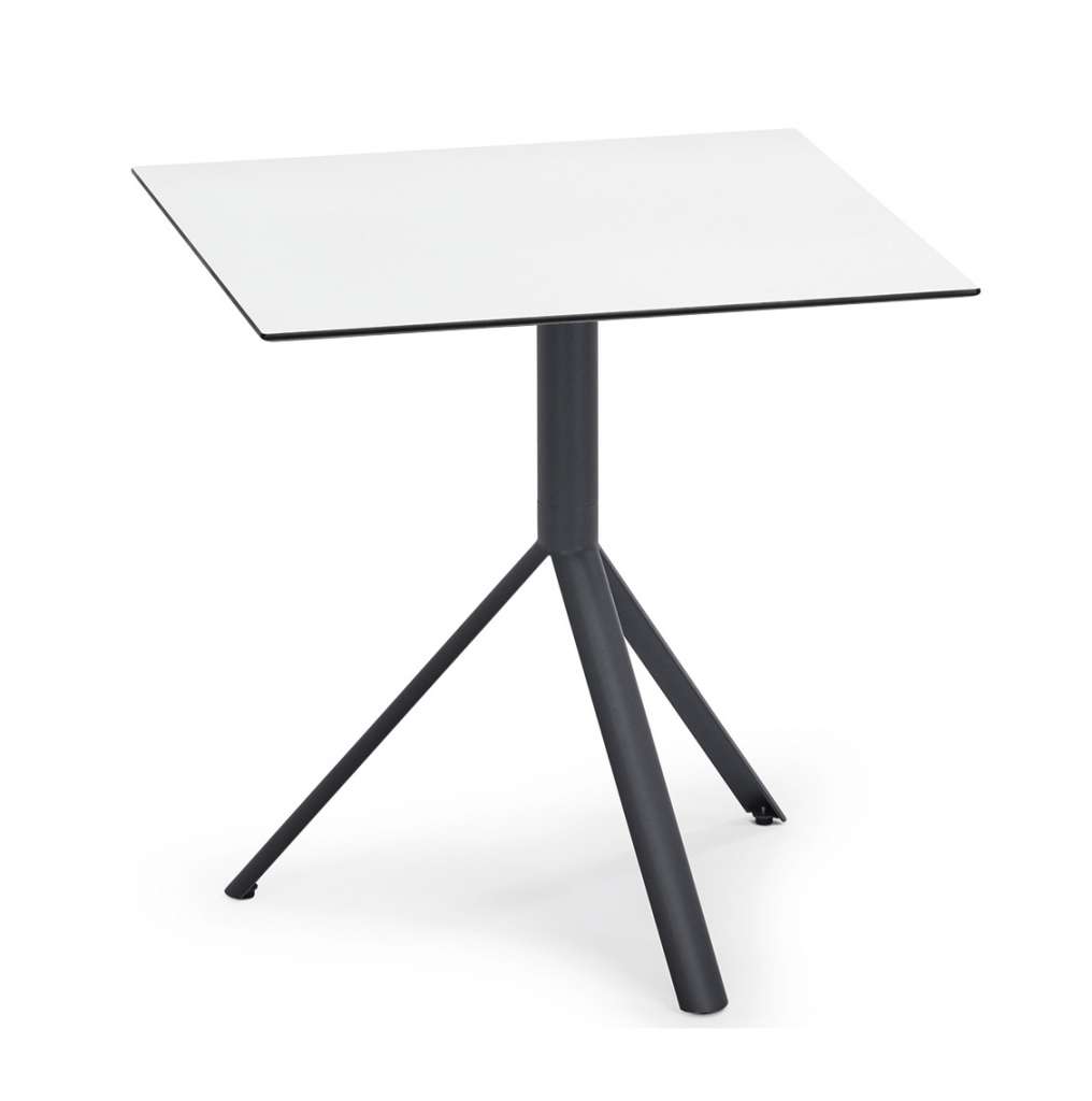 Weishäupl - Trio Bistrotisch eckig - HPL weiß - Gestell grau metallic - 60 x 60 cm - indoor