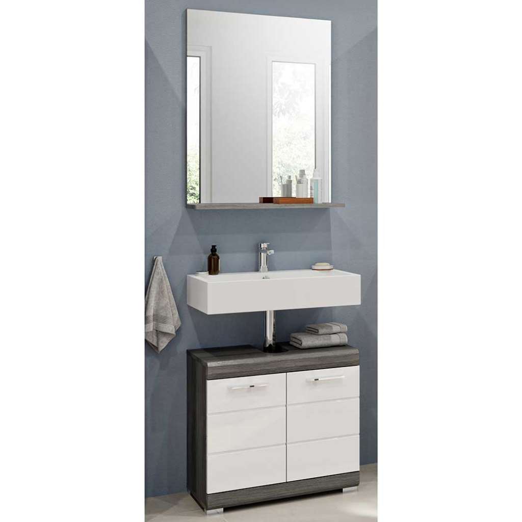 Kleines Badmöbel Set in modernem Design 60 cm breit (zweiteilig)