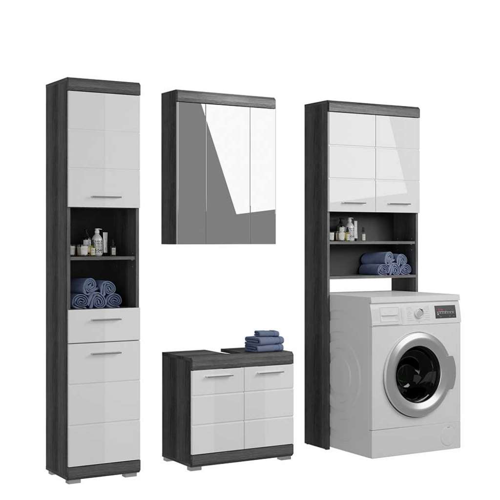 Badmöbel mit Waschmaschinenschrank modernem Design (vierteilig)