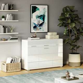 Esszimmerkommode in Weiß Hochglanz modernem Design