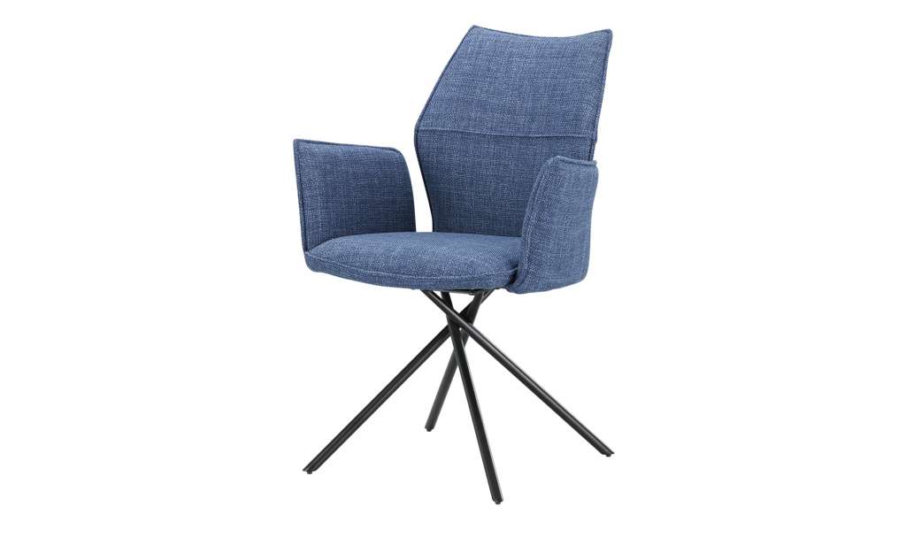 uno Polsterstuhl drehbar  Gundis ¦ blau Stühle > Esszimmerstühle > Esszimmerstühle mit Armlehnen - Höffner