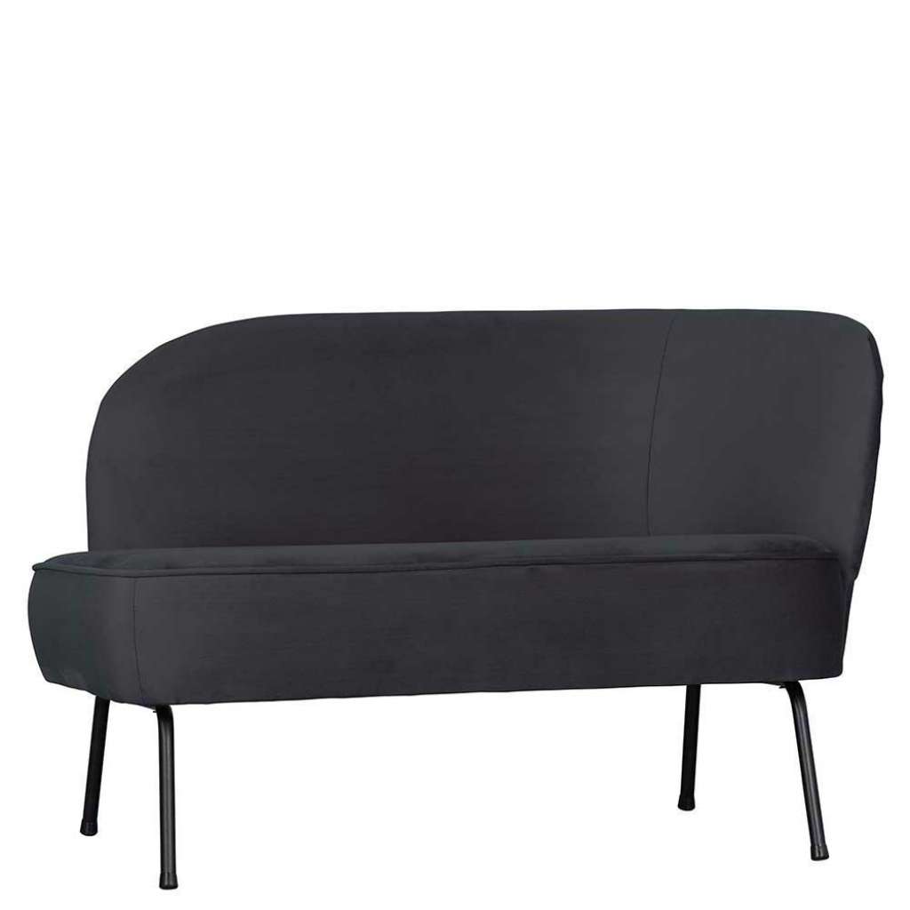 Kleines Lounge Sofa in Blauschwarz Vierfußgestell aus Metall