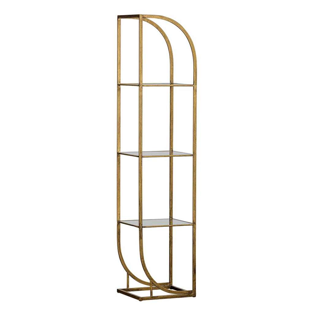 Metall Anstellregal mit Glasböden 39x175x35 cm