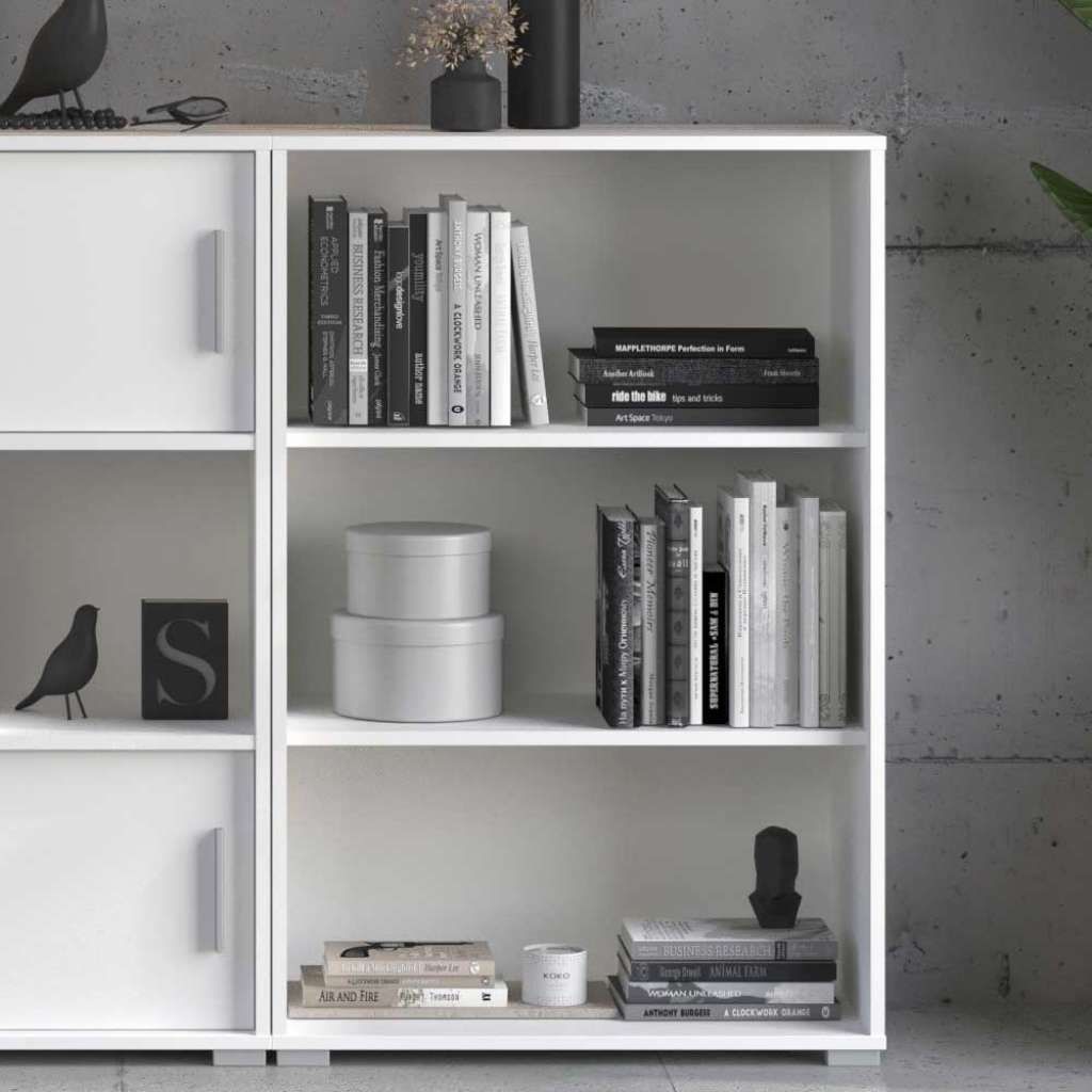 Weißes Standregal 68 cm breit - 107 cm hoch Rückwand